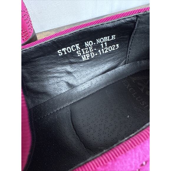 Fuchsia Sequin Stone Men's Loafers Size 11 Slip On Dress Shoes Wedding Prom Date - Picture 7 of 10